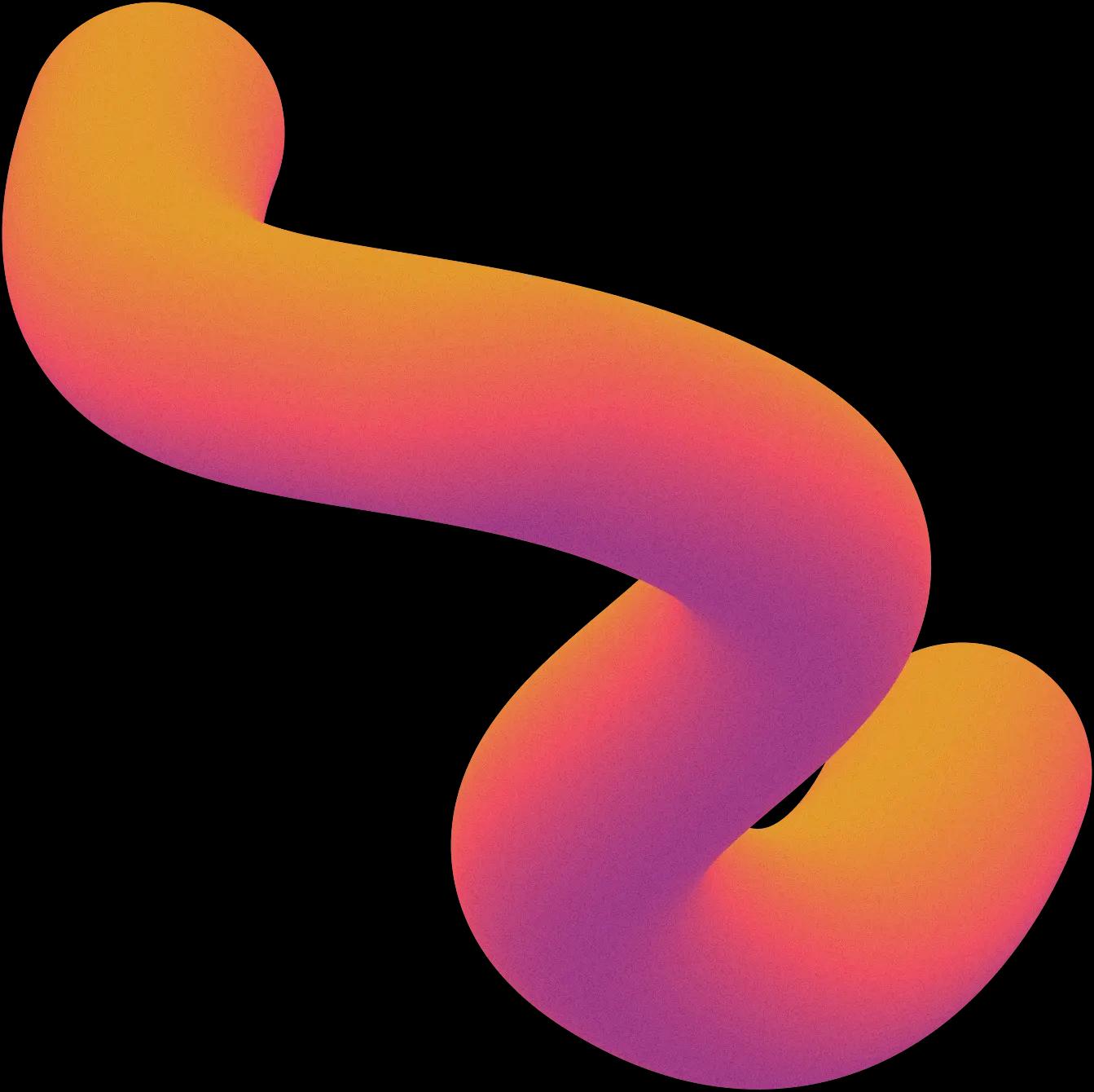 Abstrakcyjny kolorowy kształt przypominający węża