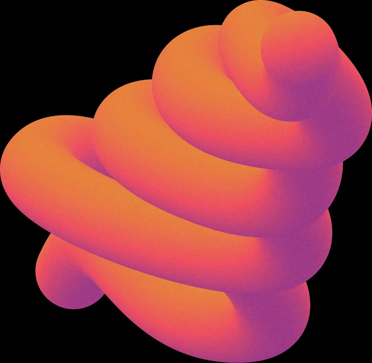 Abstrakcyjny kolorowy kształt przypominający sprężynę